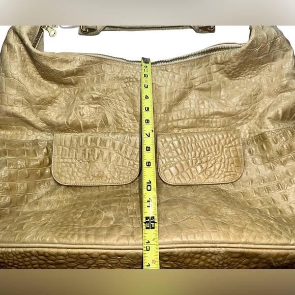 Terrida Vintage Croc Leather Tote Duffle Carry On Travel Bag Italy - Picture 11 of 13